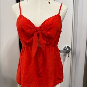 Red Bow Tie Front Camisole Top